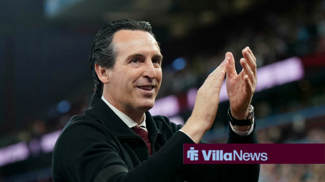 Aston Villa manager Unai Emery claps