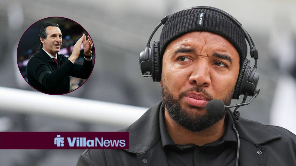 Troy Deeney alongside a circle inset of Unai Emery.