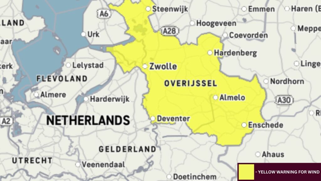 Aston Villa Go Ahead Eagles Weather warning map