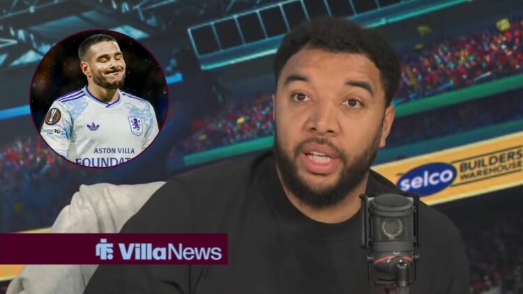 Troy Deney talks on talKSPORT. Emi Buendia grimaces after Aston Villa lost to Go Ahead Eagles