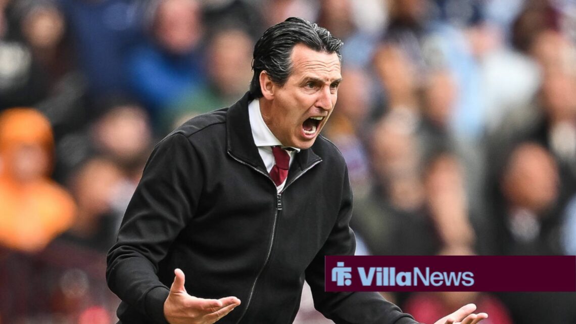 Aston Villa manager Unai Emery shouts