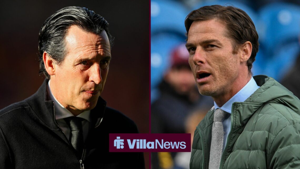 Aston Villa manager Unai Emery with Burnley manager Scott Parker