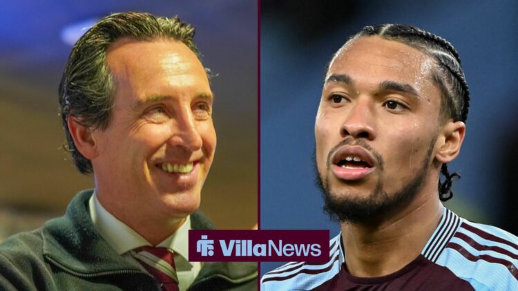 Unai Emery smiling at Boubacar Kamara.