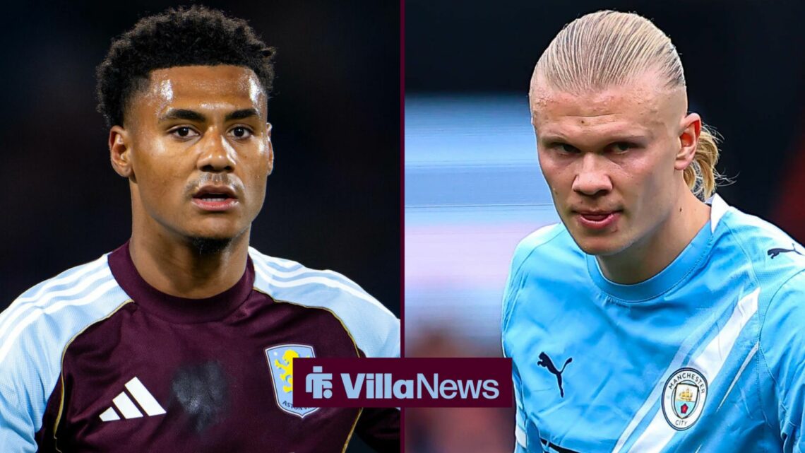 Ollie Watkins and Erling Haaland stood by side by side.
