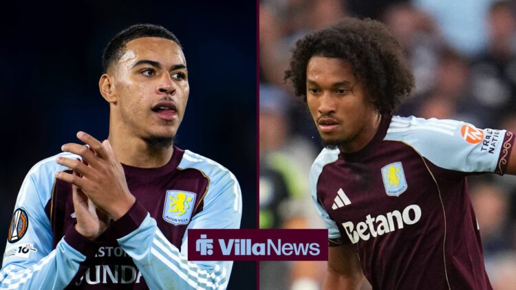 Aston Villa players Morgan Rogers and Boubacar Kamara