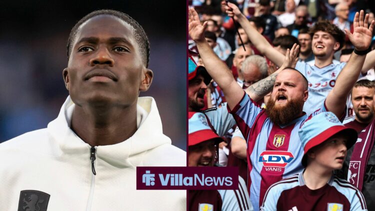 Aston Villa fans are singing in the direction of Amadou Onana.