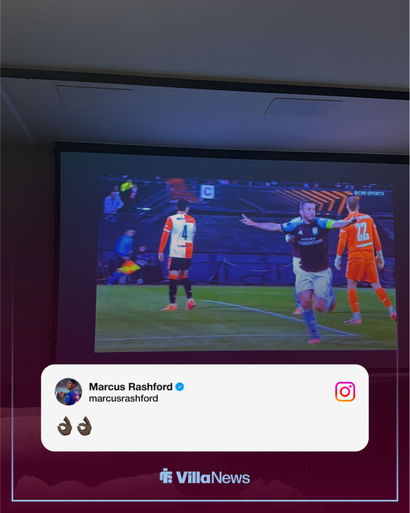 Marcus Rashford shared a picture of John McGinn on his TV to his Instagram story