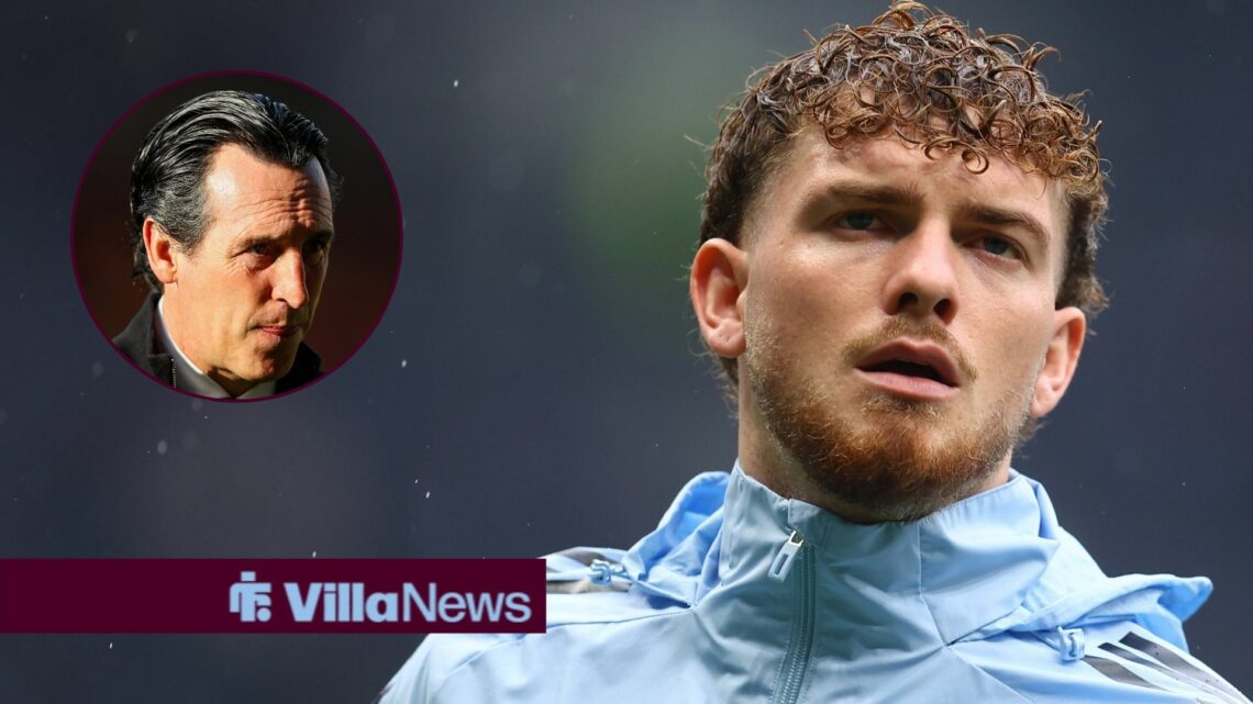 Aston Villa midfielder Harvey Elliott with Unai Emery inset