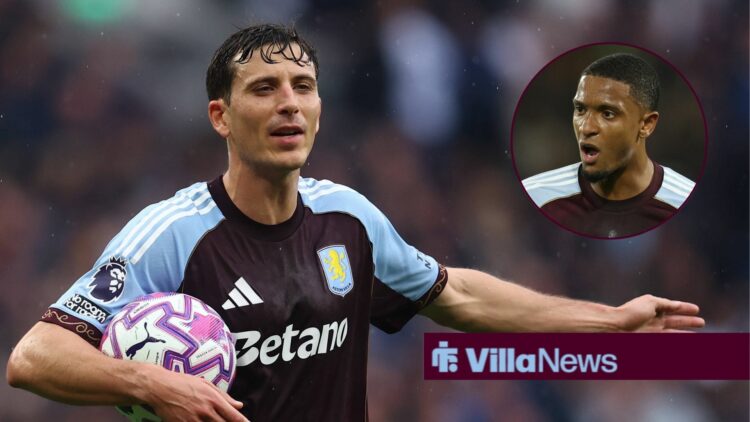 Pau Torres alongside a circle inset of Ezri Konsa.