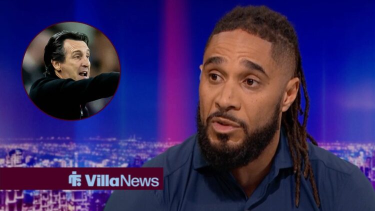 Ashley Williams alongside a circle inset of Unai Emery.