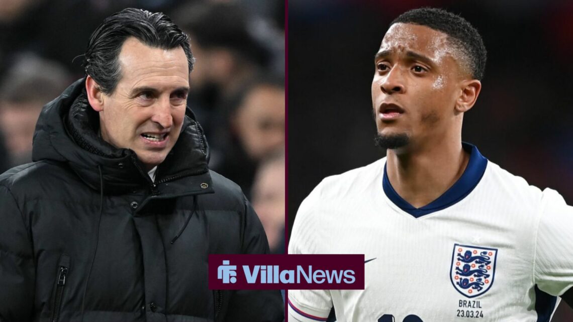 Unai Emery looking annoyed towards Ezri Konsa playing for England