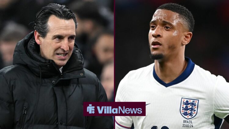 Unai Emery looking annoyed towards Ezri Konsa playing for England