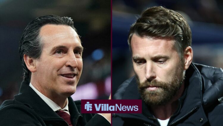 Unai Emery and Rob Edwards stood alongside each other.