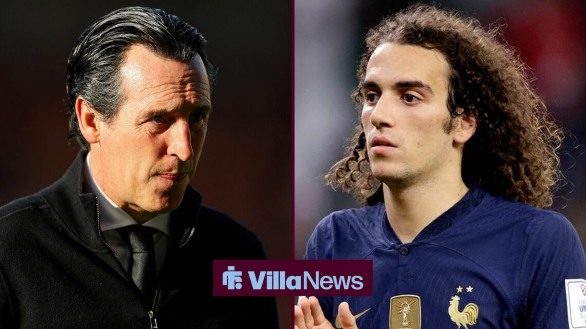 Unai Emery looking on with Matteo Guendouzi in France kit