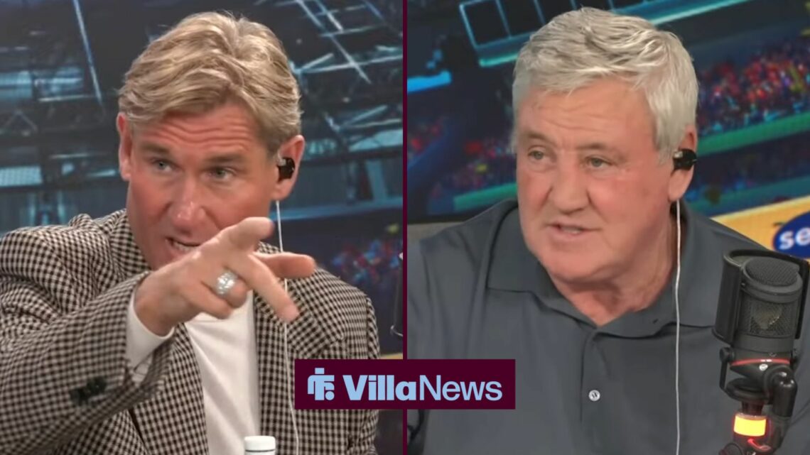 Simon Jordan pointing and looking annoyed alongside an inset of Steve Bruce