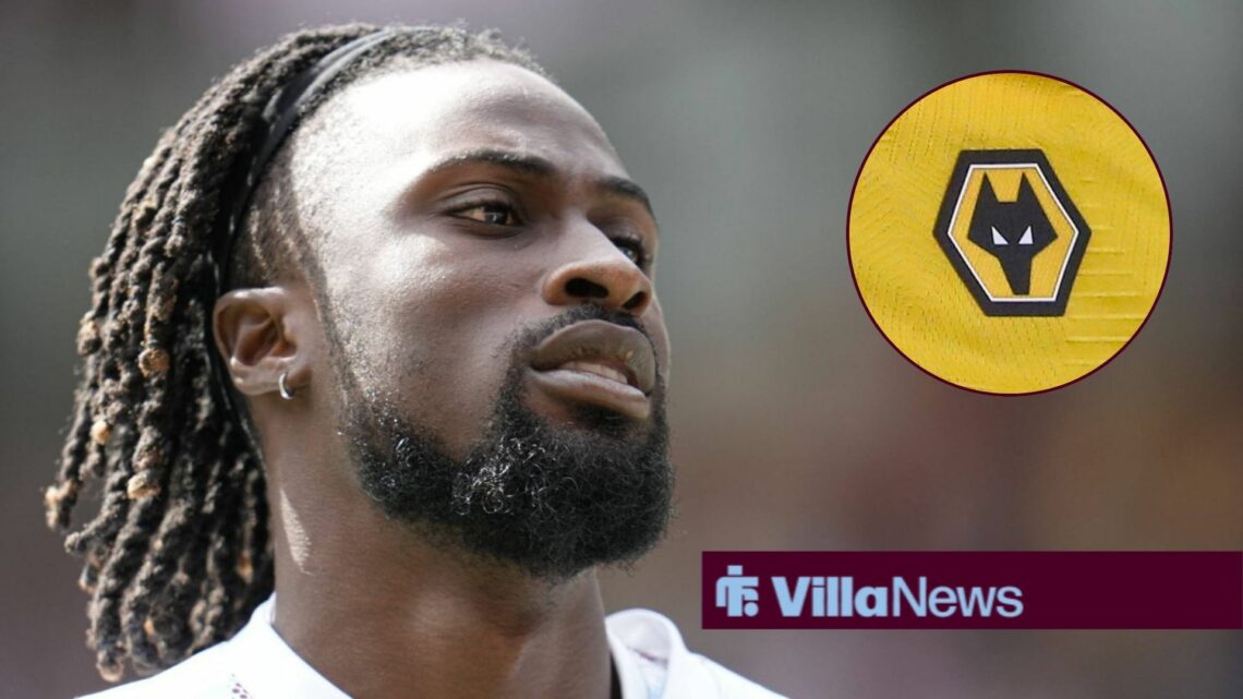 Evann Guessand with Wolves badge in frame