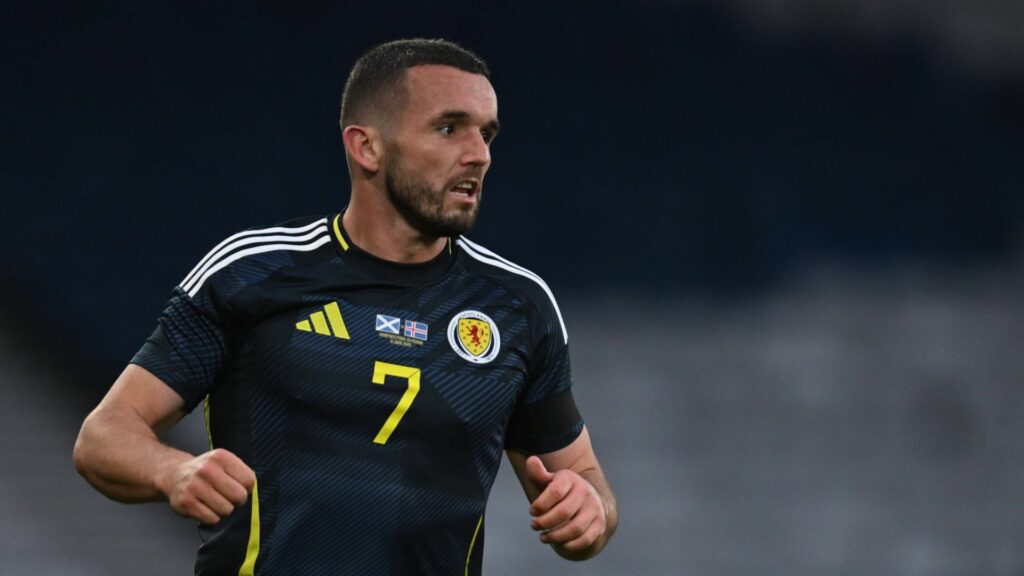 John McGinn playing for Scotland