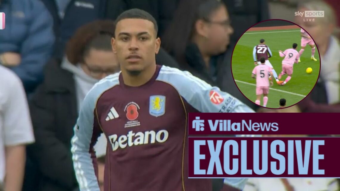 Morgan Rogers with his hands on his hips and his foul on Evanilson in a round overlay