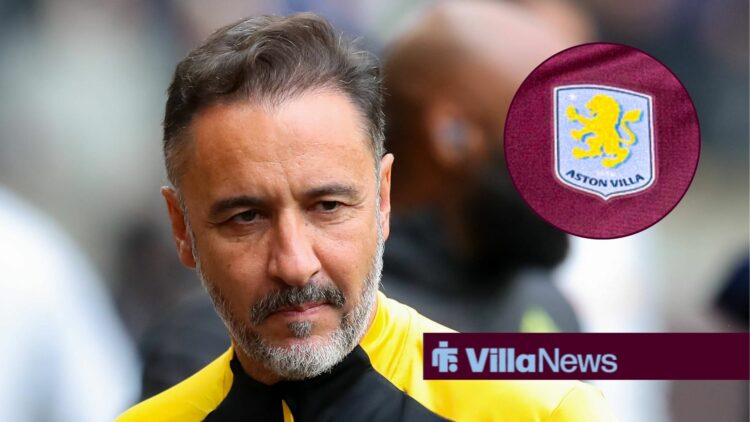 Former Wolves boss Vitor Pereira, Aston Villa badge in inset.