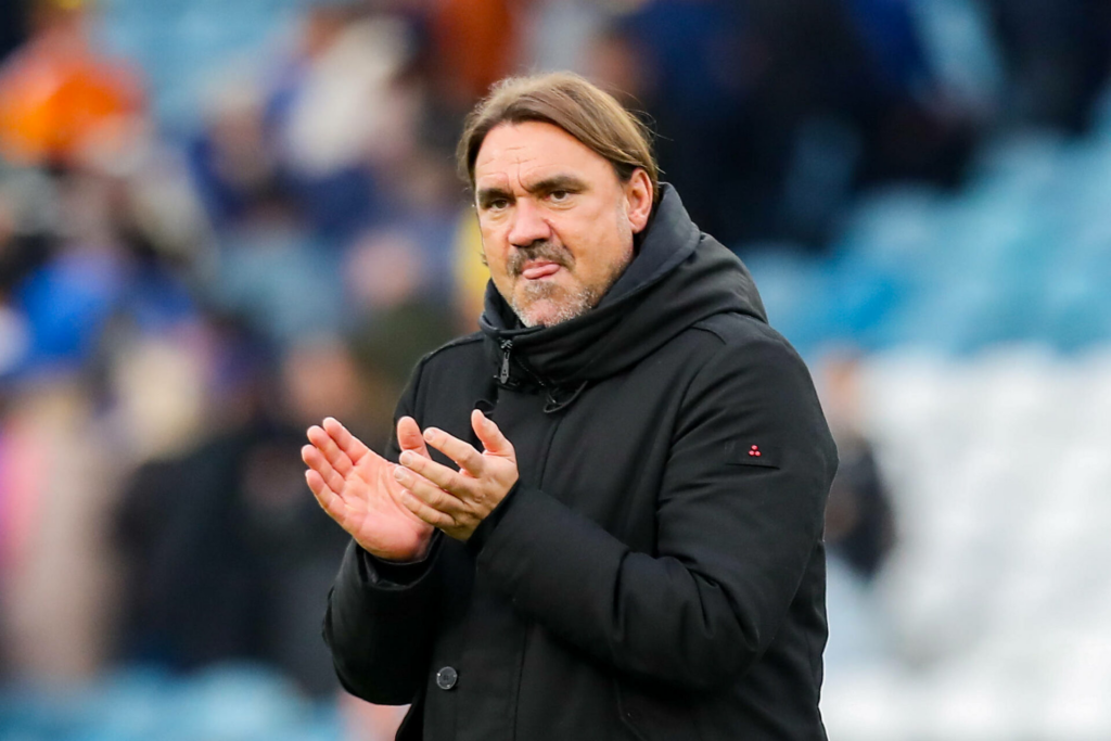 Daniel Farke clapping at Elland Road