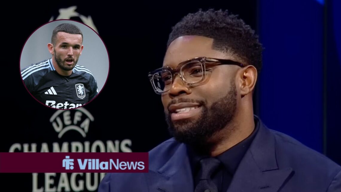 Micah Richards alongside a circle inset of John McGinn.