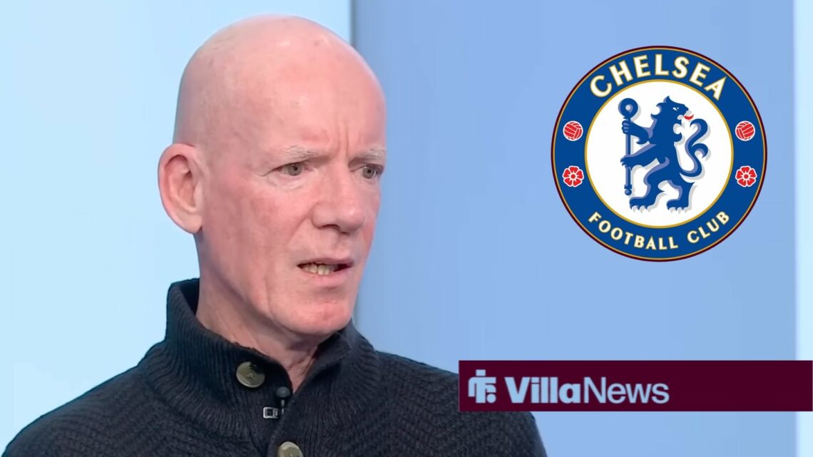 Dermot Gallagher alongside a circle inset of the Chelsea badge.