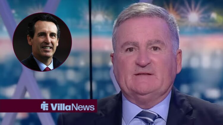 Richard Keys alongside a circle inset of Unai Emery.