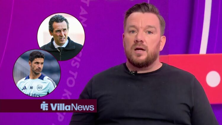 Jamie O'Hara with Unai Emery and Mikel Arteta in circular insets.