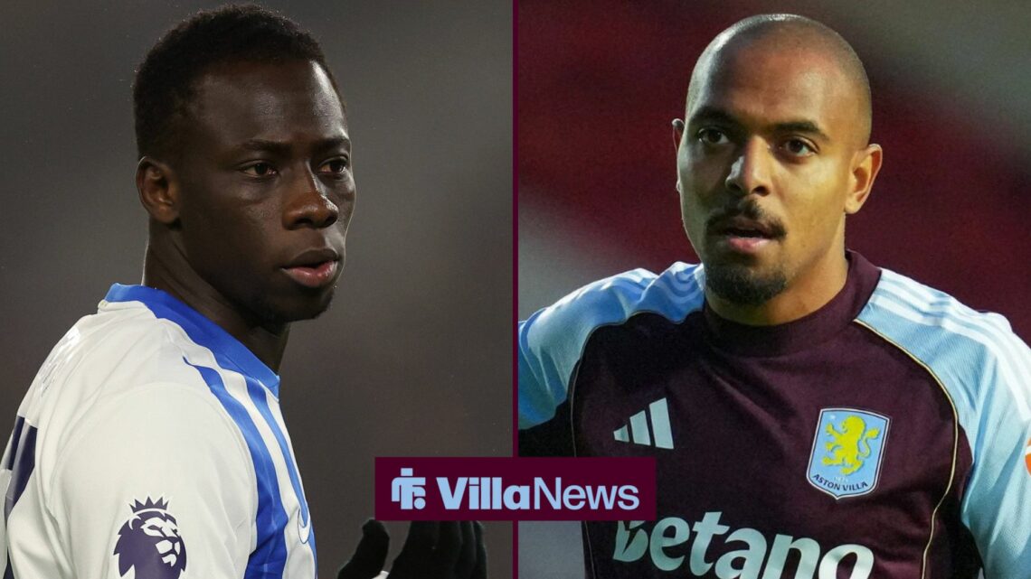 Yankuba Minteh looking towards Donyell Malen playing for Aston Villa