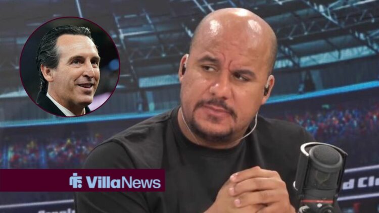 Gabby Agbonlahor next to Unai Emery