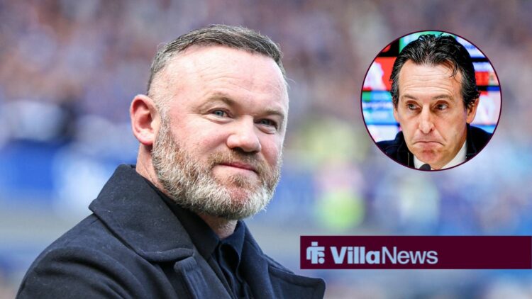 Wayne Rooney and Aston Villa manager Unai Emery