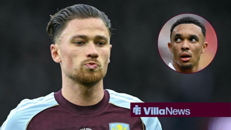 Matty Cash next to Trent Alexander-Arnold