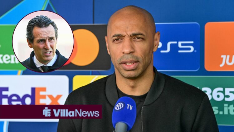 Thierry Henry next to Unai Emery