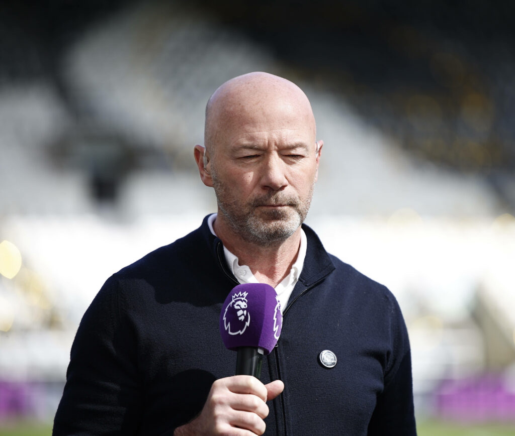 Alan Shearer on Premier League punditry duties at St James Park, Newcastle.