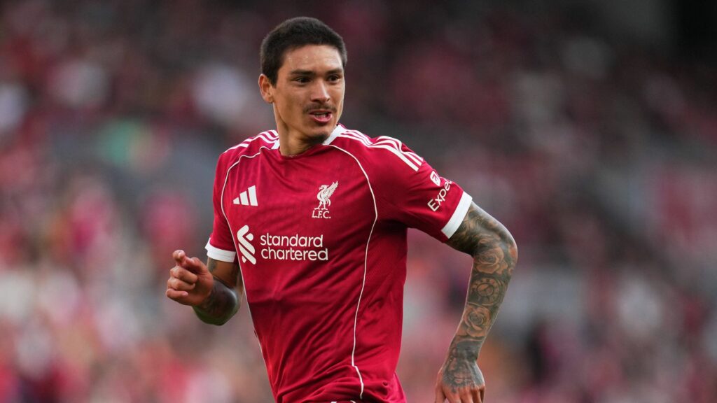 Darwin Nunez playing for Liverpool