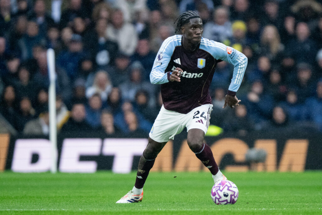Amadou Onana playing for Aston Villa