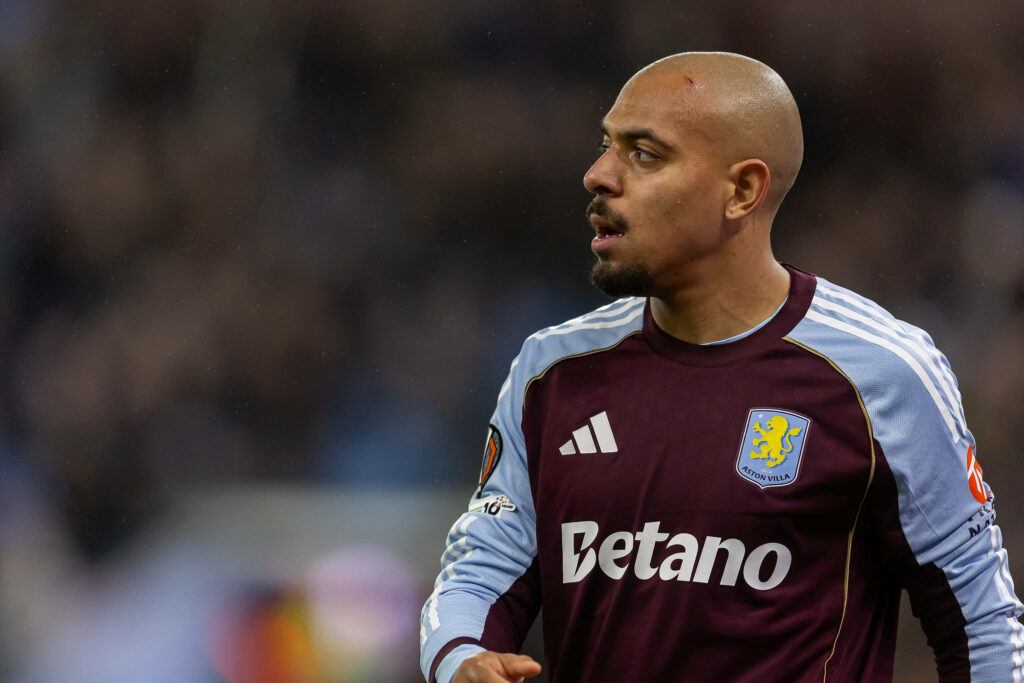 Donyell Malen looking annoyed playing for Aston Villa