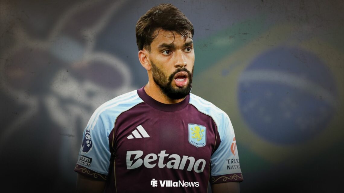 Lucas Paqueta in an Aston Villa shirt