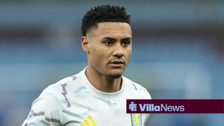 Ollie Watkins warming up for Aston Villa