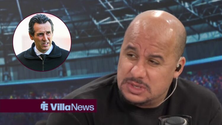 Gabby Agbonlahor alongside a circle inset of Unai Emery.