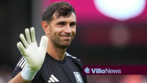 Emi Martinez playing for Aston Villa