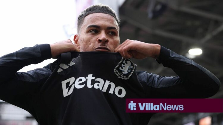 Morgan Rogers looking annoyed for Aston Villa