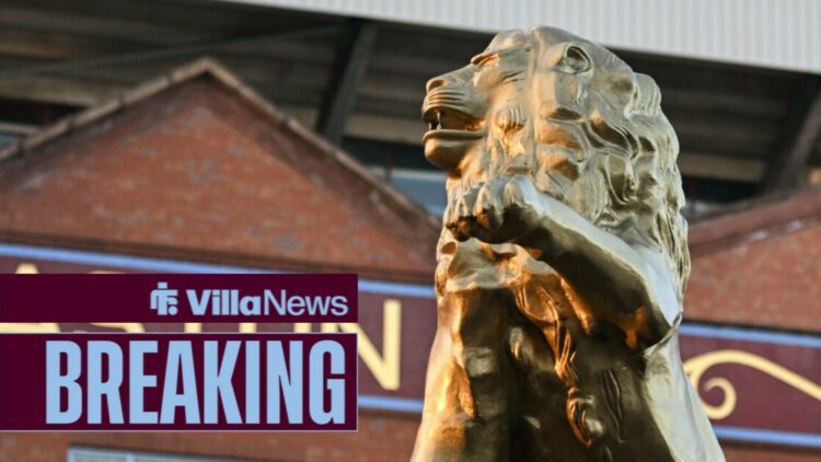A lion statue at Villa Park