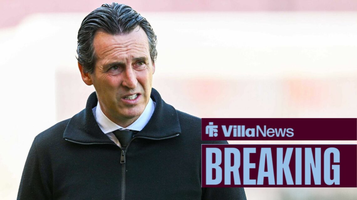 Unai Emery in charge of Aston Villa
