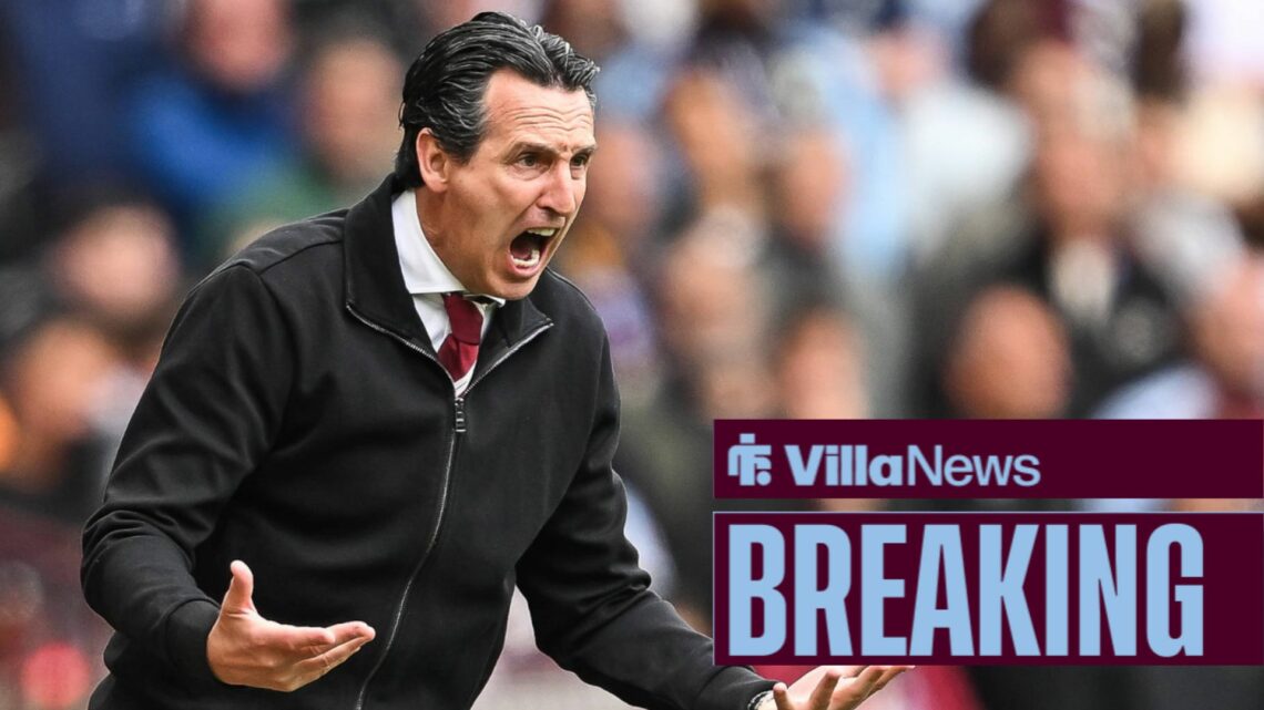 Unai Emery shouting in charge of Aston Villa