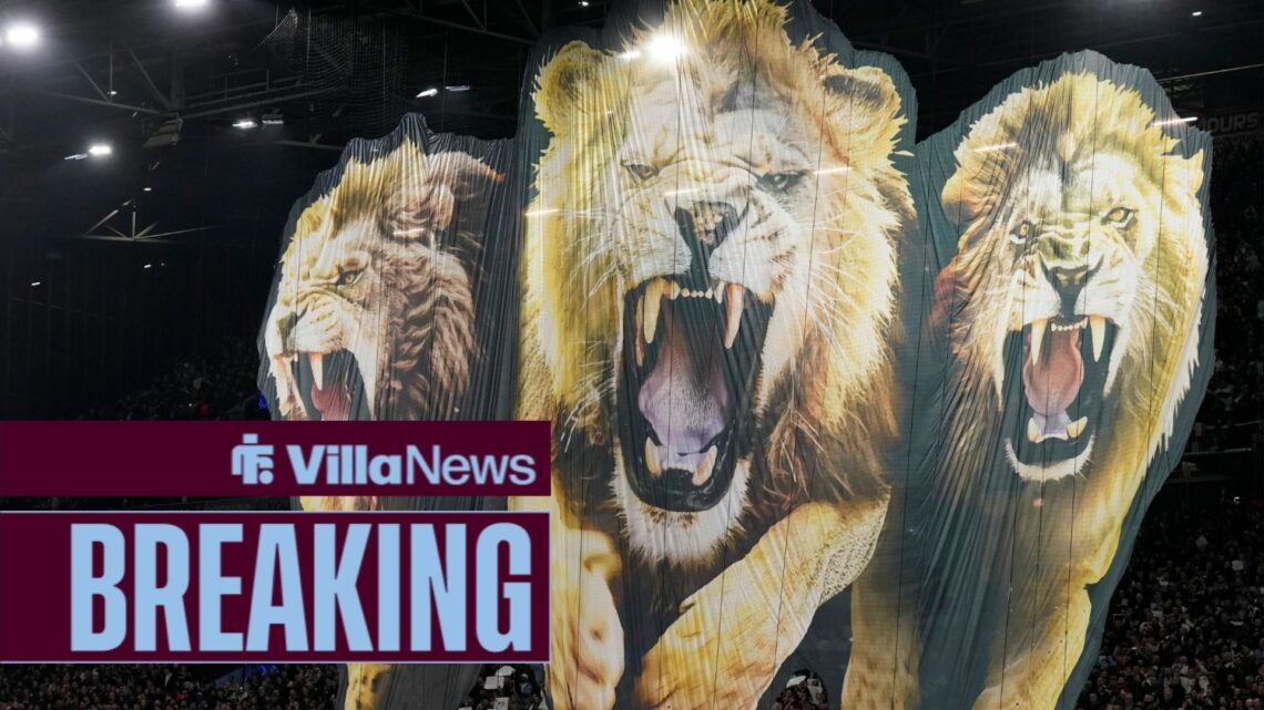 Lion tifo at Villa Park