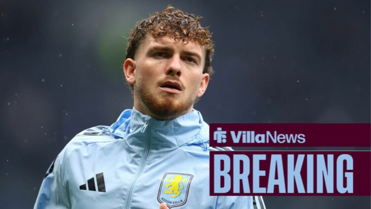 Harvey Elliott warming up for Aston Villa