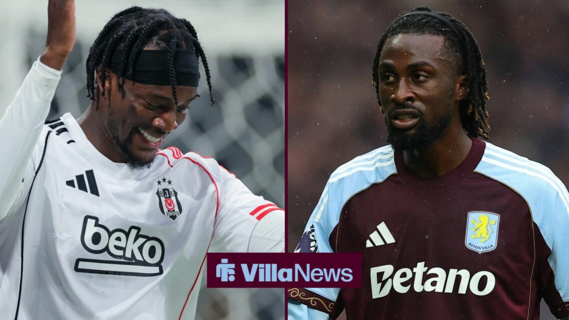 Tammy Abraham and Evann Guessand alongside each other.