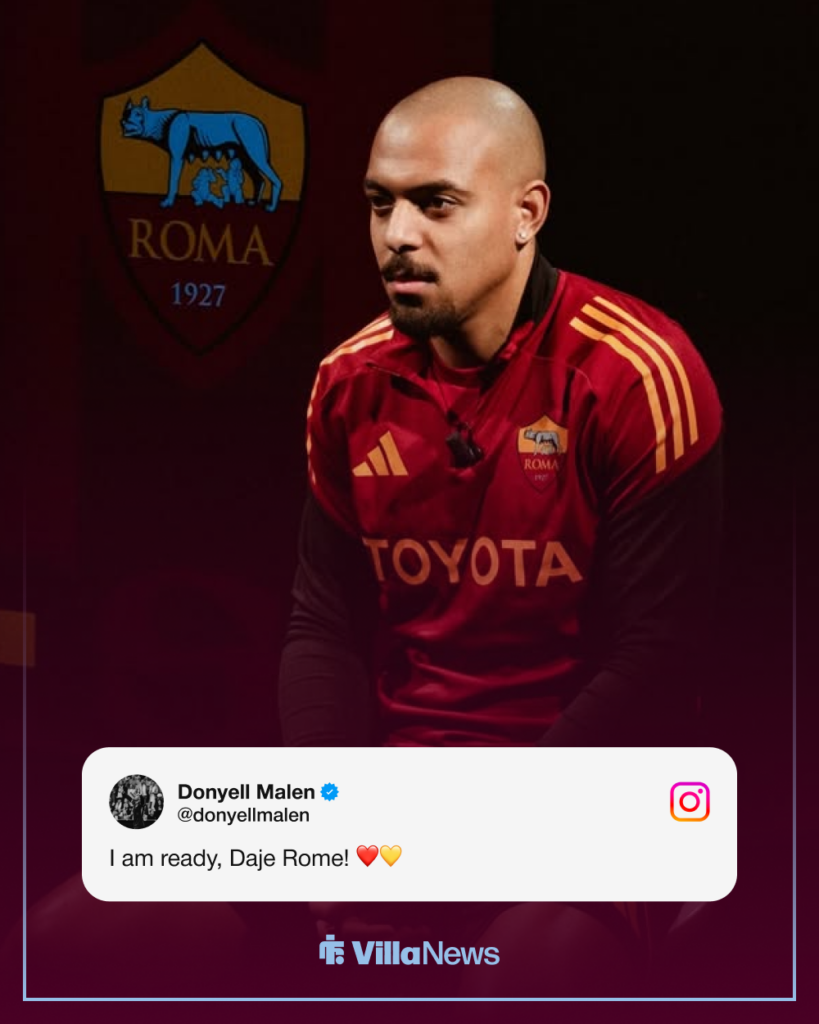 Aston Villa Donyell Malen Roma Instagram