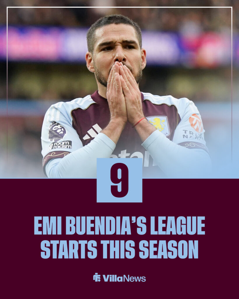 Emi Buendia's league starts for Aston Villa.